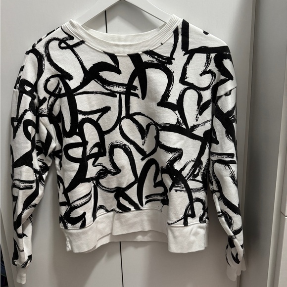Anthropologie Black and White Abstract Sweatshirt - Picture 3 of 5